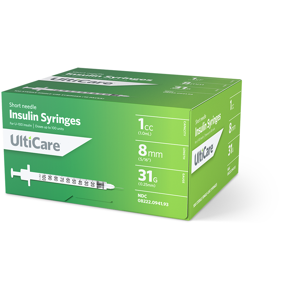 Syringe 1cc With Needle UltiCare U-100 Insulin 1 .. .  .  